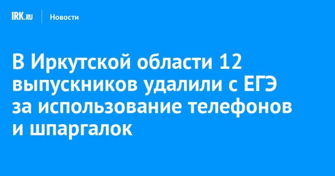 В Иркутской области 12 выпускников удалили с ЕГЭ за использование телефонов и шпаргалок