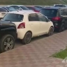 Очевидец показал видео со двора в Корсакове, где жена автохама ударила полицейского