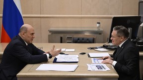 Встреча Михаила Мишустина с генеральным директором Государственной корпорации по атомной энергии «Росатом» Алексеем Лихачёвым