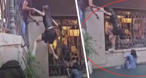 Венецианское селфи-фиаско: Гондола «нырнула» в канал вместе с туристами