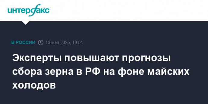Эксперты повышают прогнозы сбора зерна в РФ на фоне майских холодов