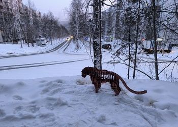 В Тынде улицу украсили металлические орел, тигр, воробей и сова