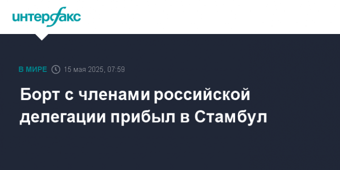 Борт с членами российской делегации прибыл в Стамбул