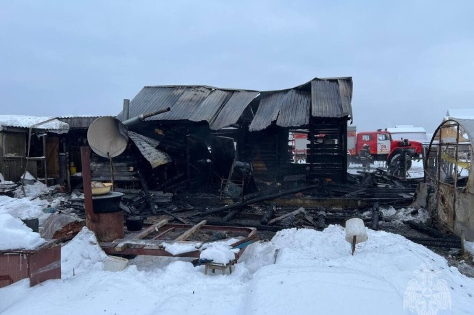 В Медведевском районе сгорел частный дом