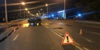 Пьяный астраханец наехал на знак и сломал палец полицейскому
