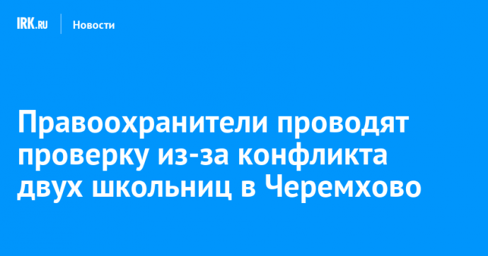 Правоохранители проводят проверку из-за конфликта двух школьниц в Черемхово