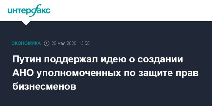 Путин поддержал идею о создании АНО уполномоченных по защите прав бизнесменов