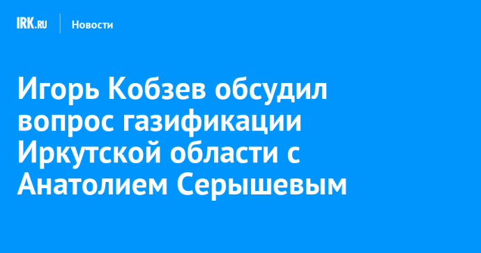 Игорь Кобзев обсудил вопрос газификации Иркутской области с Анатолием Серышевым