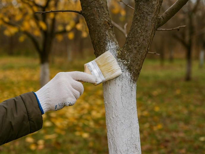 Когда кора как новая: побелка, которая делает сад ухоженным и защищённым одновременно