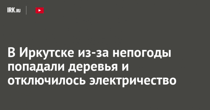 В Иркутске из-за непогоды попадали деревья и отключилось электричество