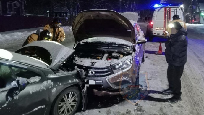 В Ленобласти в лобовом столкновении «Лады» и «Пежо» пострадали два человека