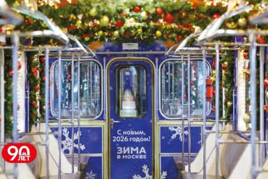 В московском метро начал ходить украшенный к Новому году поезд