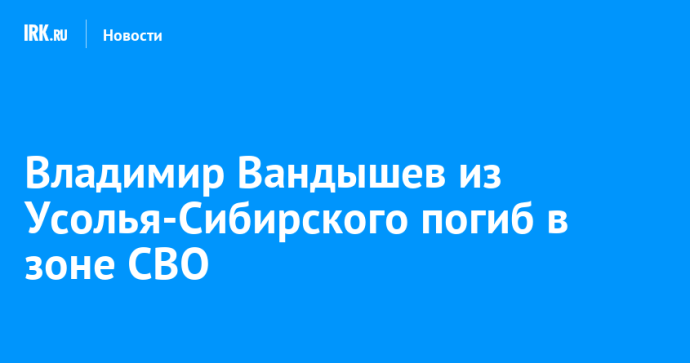 Владимир Вандышев из Усолья-Сибирского погиб в зоне СВО