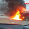 Грузовик загорелся на федеральной трассе в Приамурье