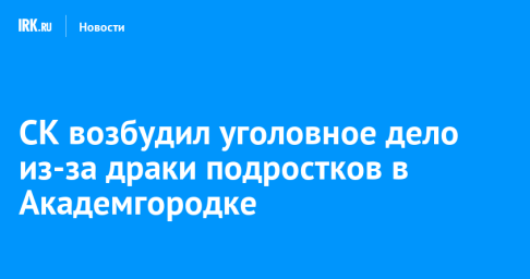 СК возбудил уголовное дело из-за драки подростков в Академгородке