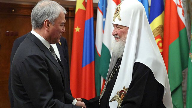 Вячеслав Володин поздравил Патриарха Московского и всея Руси Кирилла с годовщиной интронизации