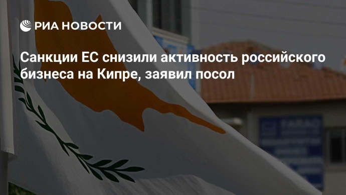 Санкции ЕС снизили активность российского бизнеса на Кипре, заявил посол