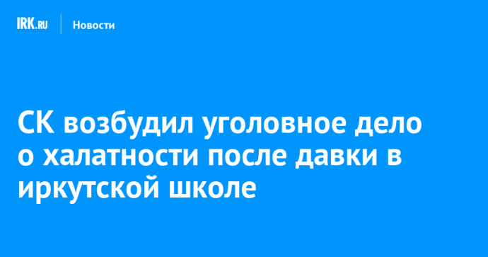 СК возбудил уголовное дело о халатности после давки в иркутской школе