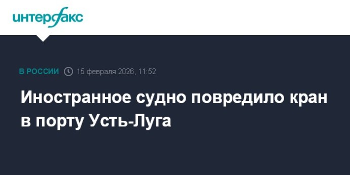 Иностранное судно повредило кран в порту Усть-Луга