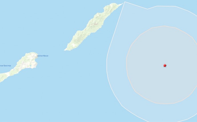 Землетрясение магнитудой 4.3 произошло близ Южных Курил