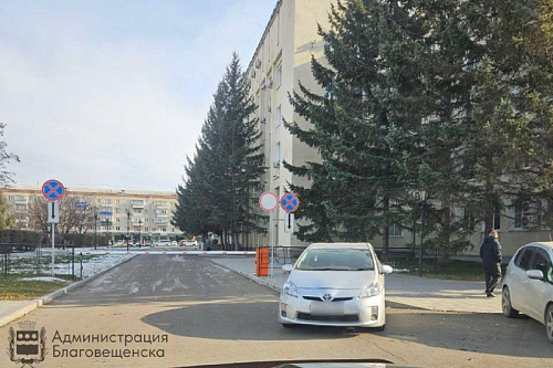 В Благовещенске автомобилиста оштрафовали за парковку в неположенном месте