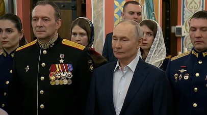 Путин встретил Рождество в одном из храмов Подмосковья