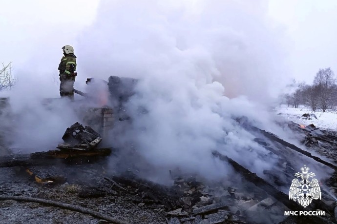 На пожаре в Вологодском округе погиб пенсионер