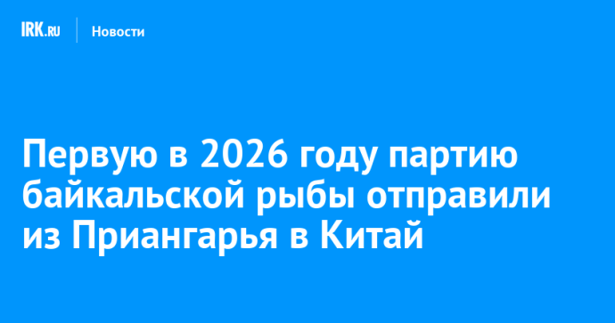 Первую в 2026 году партию байкальской рыбы отправили из Приангарья в Китай