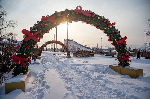 Тюбинговая горка в Благовещенске в новогоднюю ночь будет работать до трех часов
