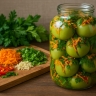 Рецепт зимней заготовки: зелёные помидоры с морковью, чесноком и зеленью