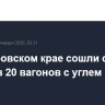 В Хабаровском крае сошли с рельсов 20 вагонов с углем