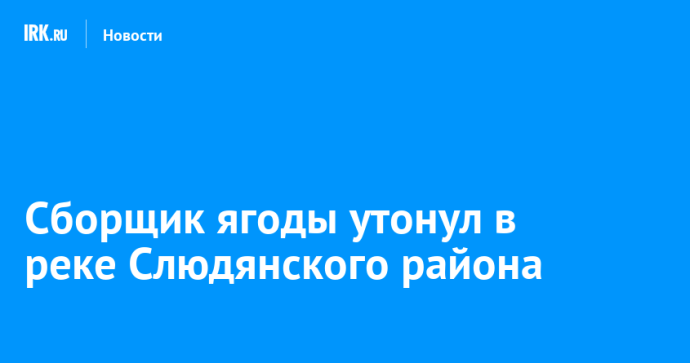 Сборщик ягоды утонул в реке Слюдянского района