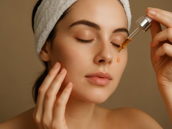 Слоистый уход с сывороткой и кремом помогает удерживать влагу в коже зимой