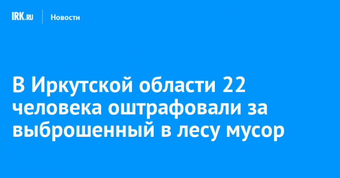 В Иркутской области 22 человека оштрафовали за выброшенный в лесу мусор