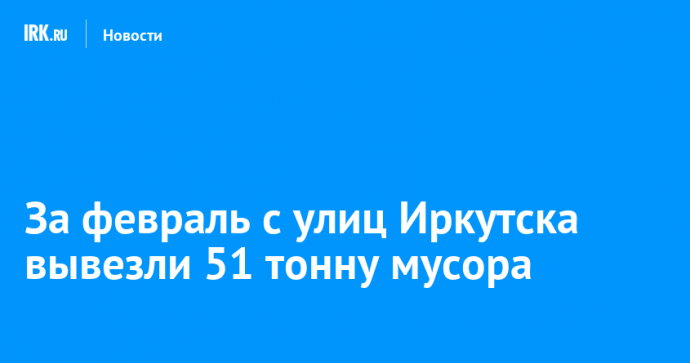 За февраль с улиц Иркутска вывезли 51 тонну мусора