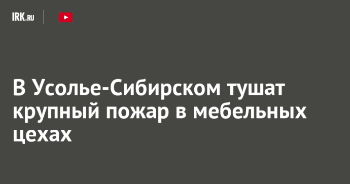 В Усолье-Сибирском тушат крупный пожар в мебельных цехах