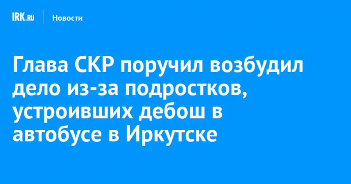 Глава СКР поручил возбудил дело из-за подростков, устроивших дебош в автобусе в Иркутске