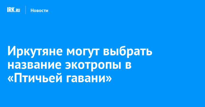 Иркутяне могут выбрать название экотропы в «Птичьей гавани»