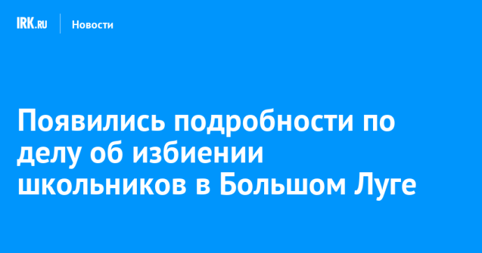 Появились подробности по делу об избиении школьников в Большом Луге Появились подробности по делу об избиении школьников в Большом Луге