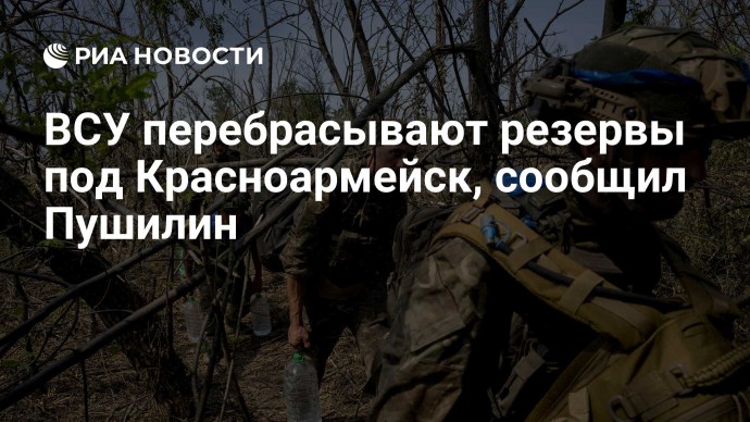 ВСУ перебрасывают резервы под Красноармейск, сообщил Пушилин