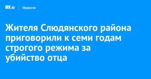 Жителя Слюдянского района приговорили к семи годам строгого режима за убийство отца