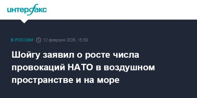 Шойгу заявил о росте числа провокаций НАТО в воздушном пространстве и на море