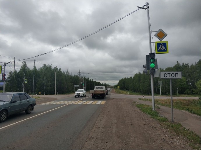 В Чишмах на федеральной трассе поставили светофор