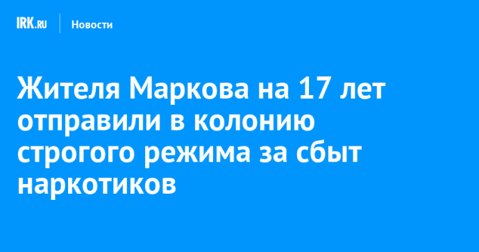 Жителя Маркова на 17 лет отправили в колонию строгого режима за сбыт наркотиков