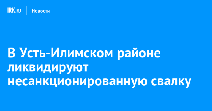 В Усть-Илимском районе ликвидируют несанкционированную свалку