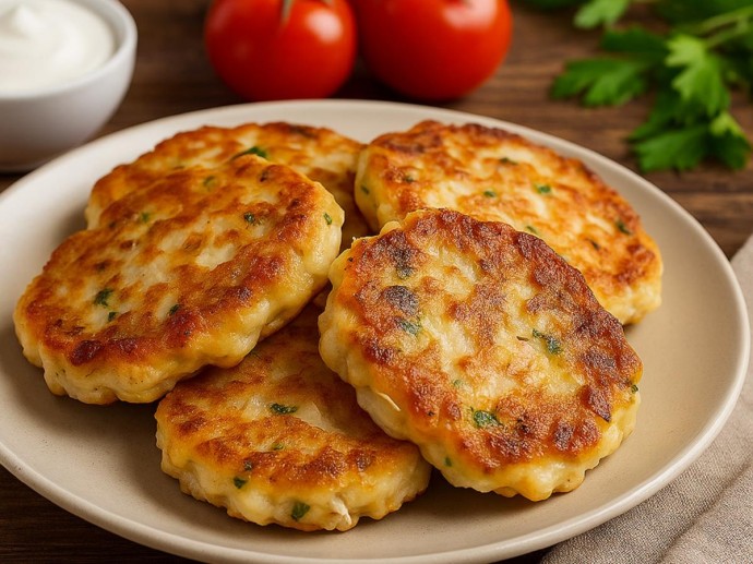 Сырная начинка делает куриные лепёшки особенно сочными Сырная начинка делает куриные лепёшки особенно сочными