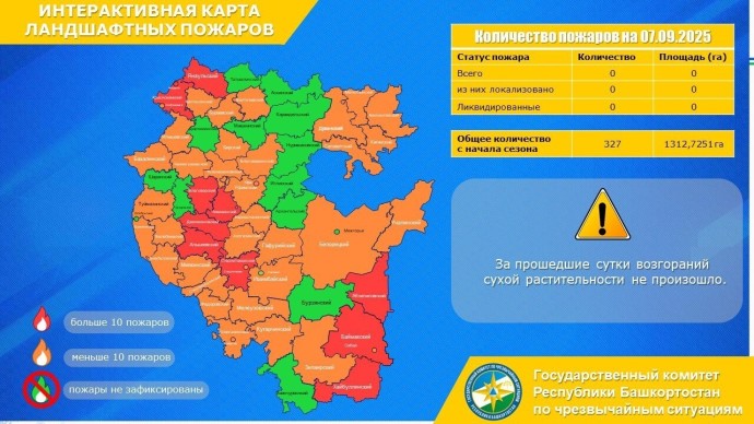 В Башкирии ситуация с лесными пожарами остается стабильной