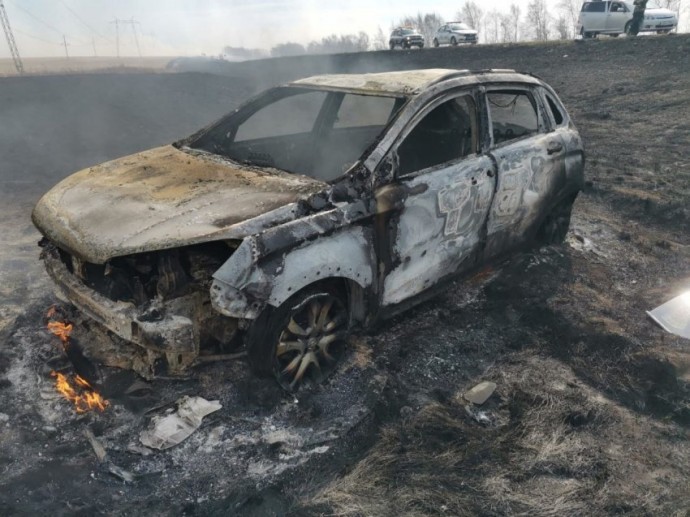 Под Магнитогорском сгорел автомобиль