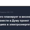 Минэнерго планирует в весеннюю сессию внести в Думу проект об инвестициях в электроэнергетику