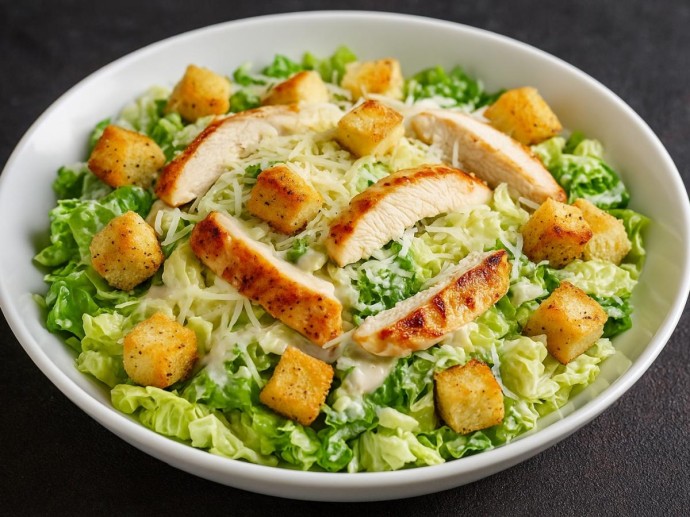 Курица для "Цезаря" обжаривается и затем томится под крышкой Курица для "Цезаря" обжаривается и затем томится под крышкой